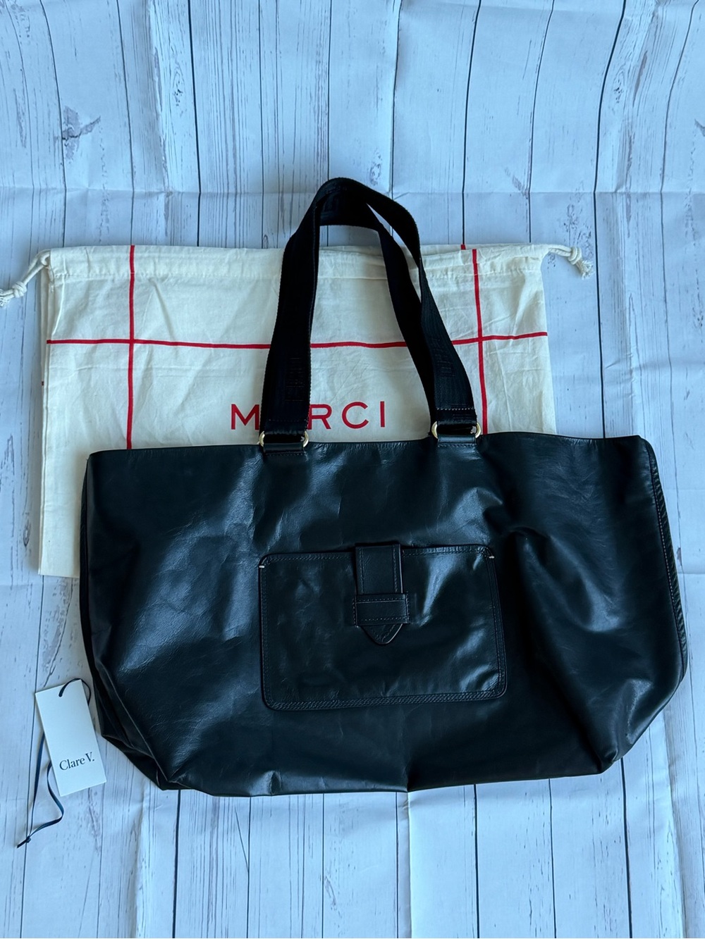 EUC - Clare V. Grande Bateau Tote – Black